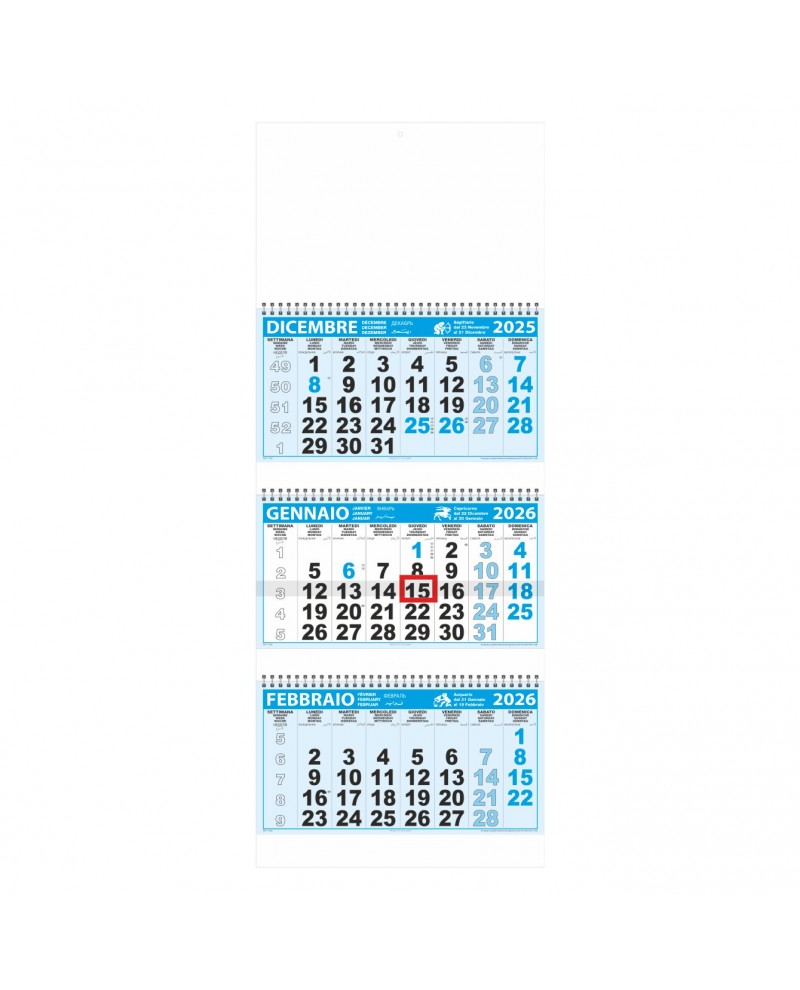 Calendario Trittico a 3 blocchi spiralati 